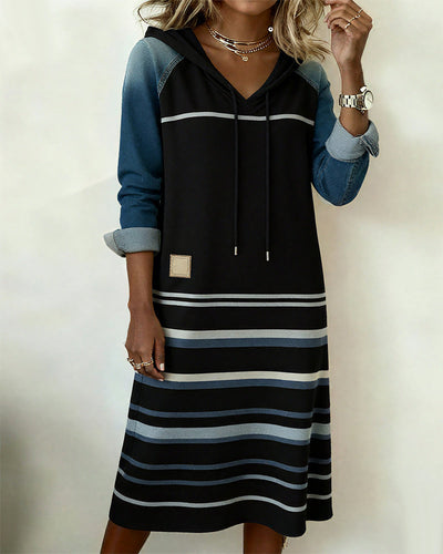 Camila | Hooded Striped and Multicolor Dress