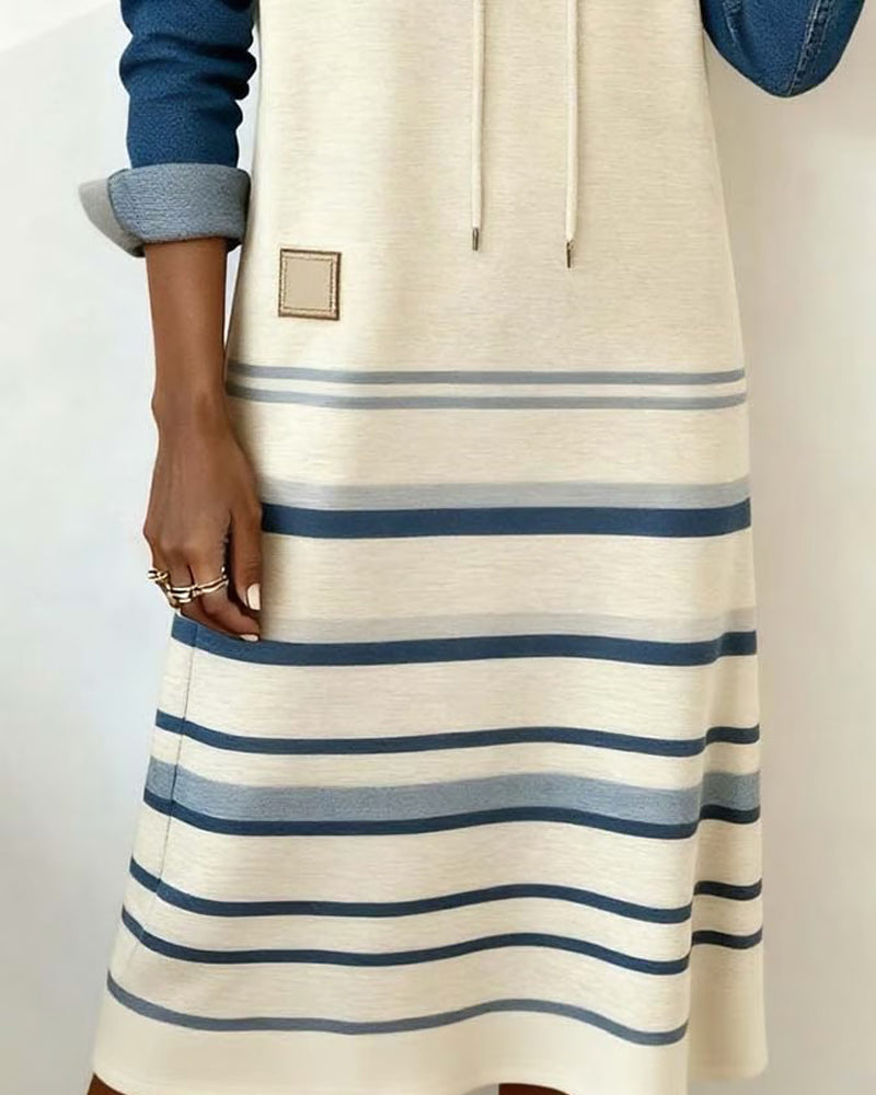 Camila | Hooded Striped and Multicolor Dress