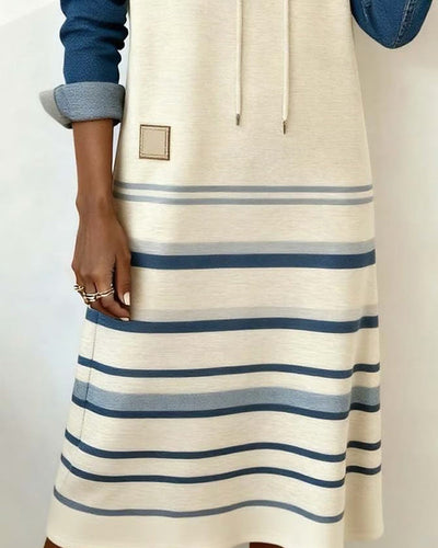 Camila | Hooded Striped and Multicolor Dress